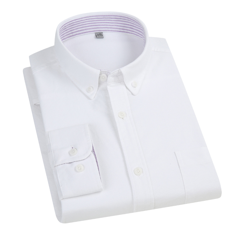 เสื้อเชิ้ตแขนยาวผู้ชาย ไซส์ 5X - Oxford Cotton Casual Shirt Business บทวิจารณ์และราคา