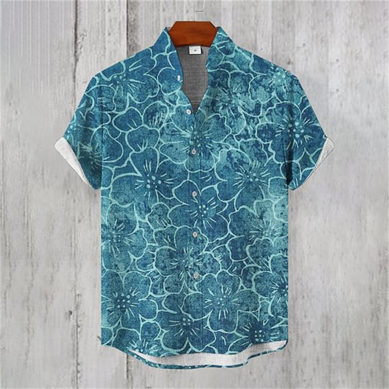 เสื้อเชิ้ตผ้าลินินลายดอกไม้สไต - Vintage Hawaiian Floral Shirt บทวิจารณ์และราคา