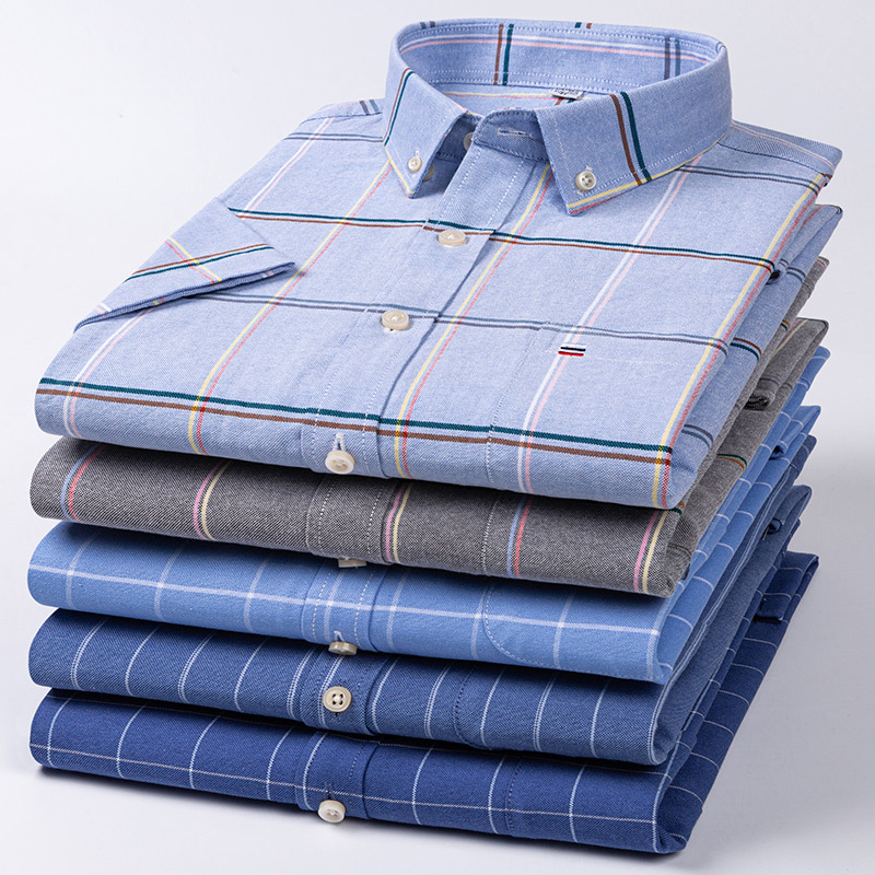 เสื้อเชิ้ตแขนสั้นผ้าฝ้ายอ็อกซ์ - Oxford Cotton Casual Shirt Business บทวิจารณ์และราคา
