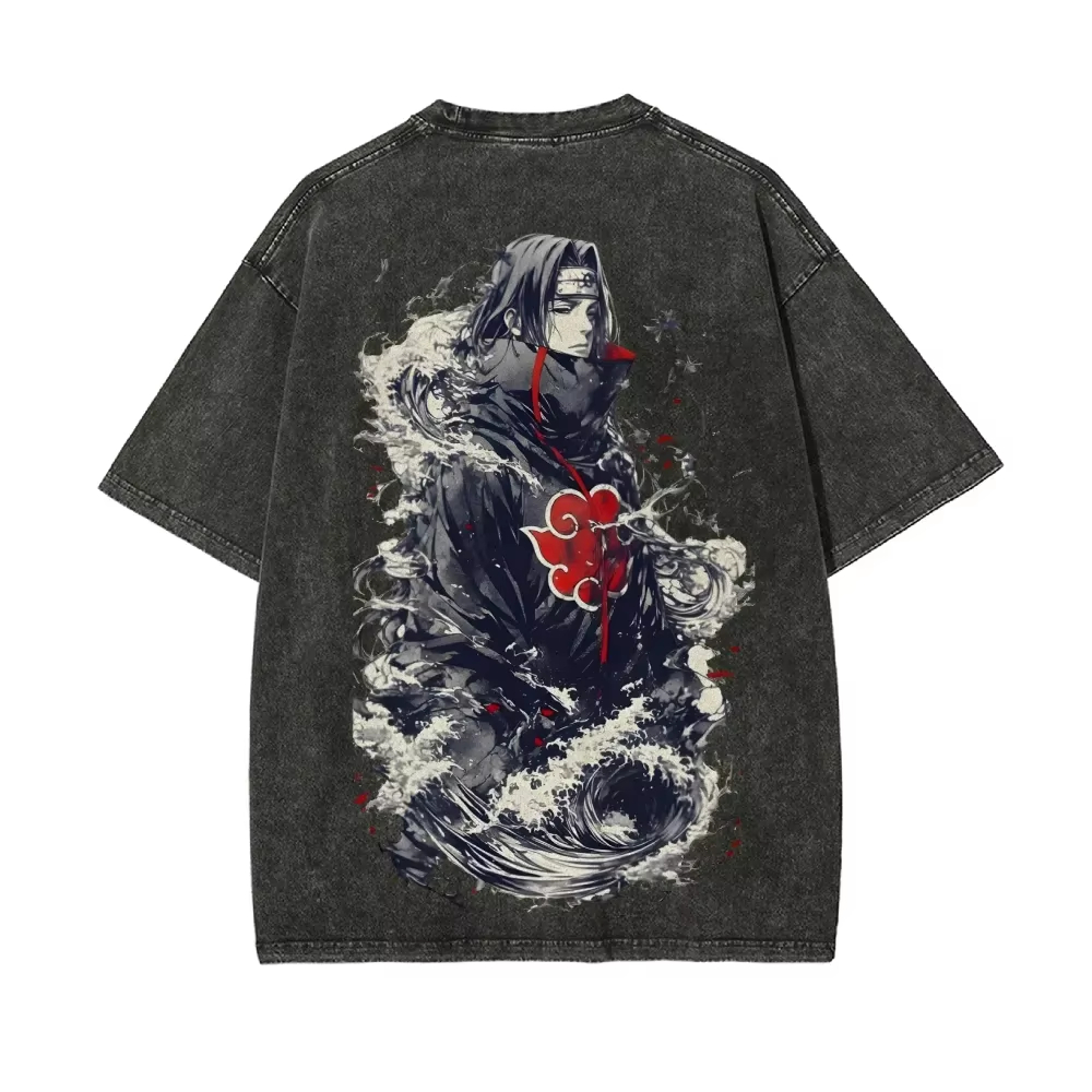 เสื้อยืดนารูโตะ อิทาจิ อุจิวะ  - Acid Wash Vintage Graphic T Shirt บทวิจารณ์และราคา