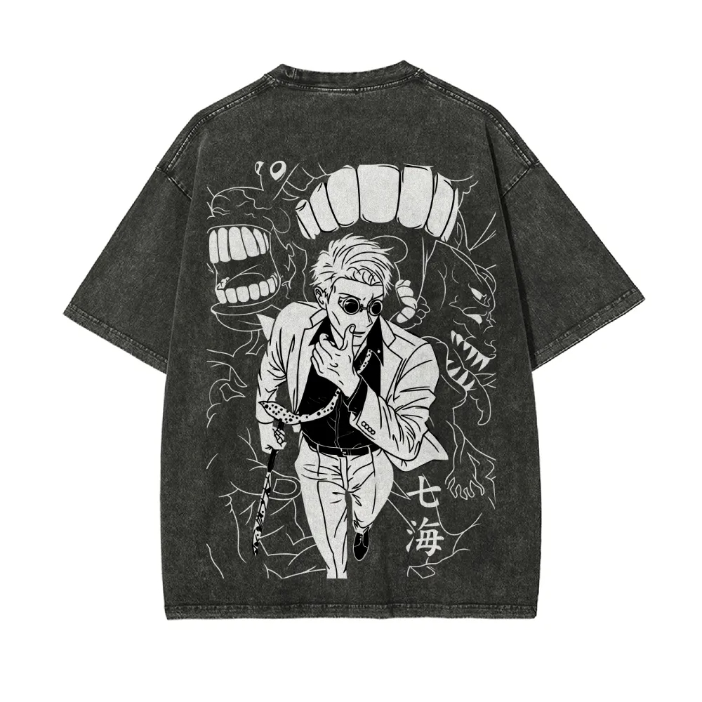 เสื้อยืด Kento Nanami Jujutsu  - Acid Wash Vintage Graphic T Shirt บทวิจารณ์และราคา